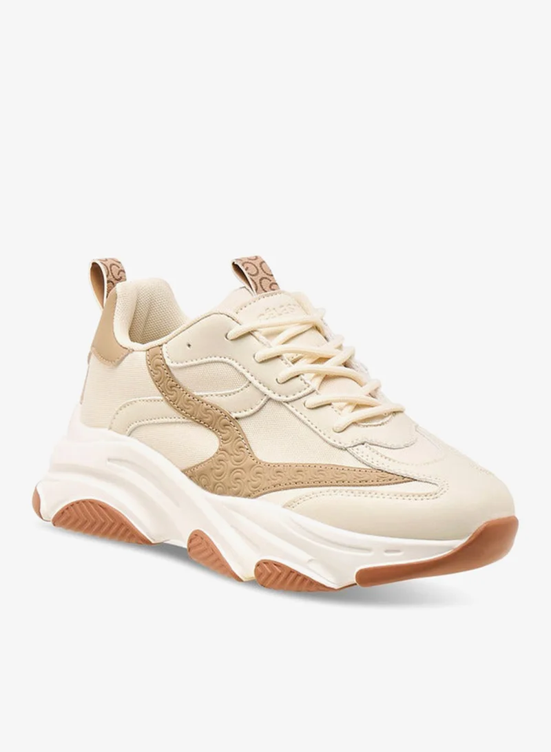 Celeste Women's Logo Embossed Sneakers with Lace-Up Closure