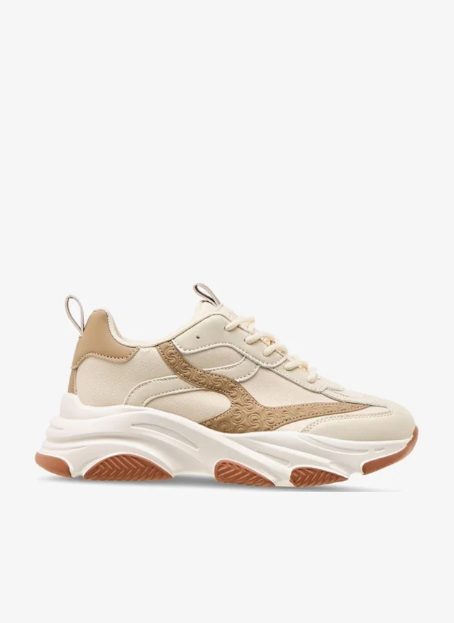 سيليست سنيكرز نسائي بشعار بارز وإغلاق برباط