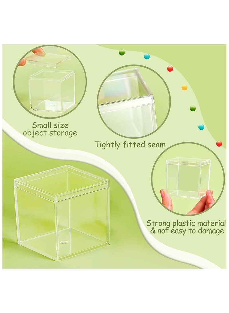 FUFU FUFU 8 Pieces Clear Acrylic Plastic Small Acrylic Box with Lid Decorative Storage Box Jewelry Display Mini Clear Container for Home Candy Pill Tiny Jewelry Toys Gifts  - Image 3