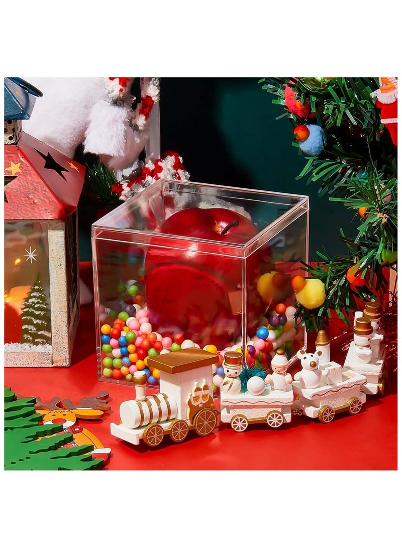 FUFU FUFU 8 Pieces Clear Acrylic Plastic Small Acrylic Box with Lid Decorative Storage Box Jewelry Display Mini Clear Container for Home Candy Pill Tiny Jewelry Toys Gifts  - Image 5