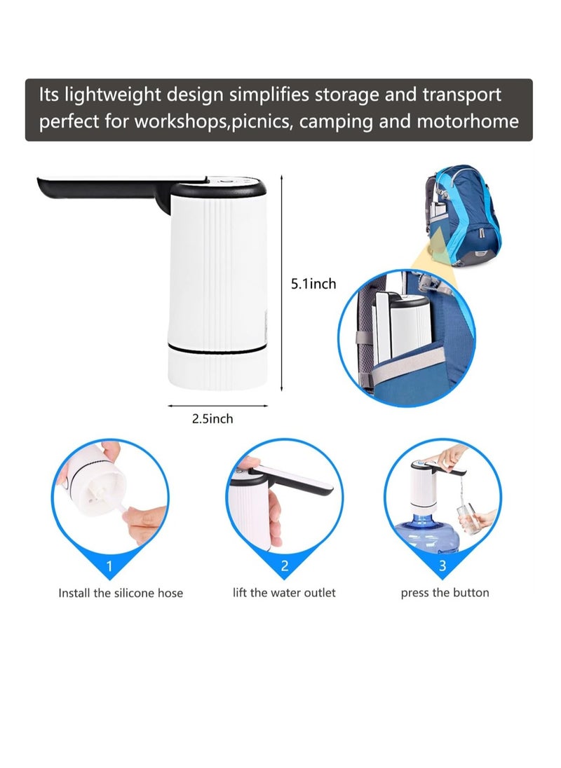 KASTWAVE Electric Water Bottle Pump Portable Foldable Drinking Water Pump USB Charging Automatic Drinking Water jug Dispenser for Outdoor Camping or Family and Office  - Image 5