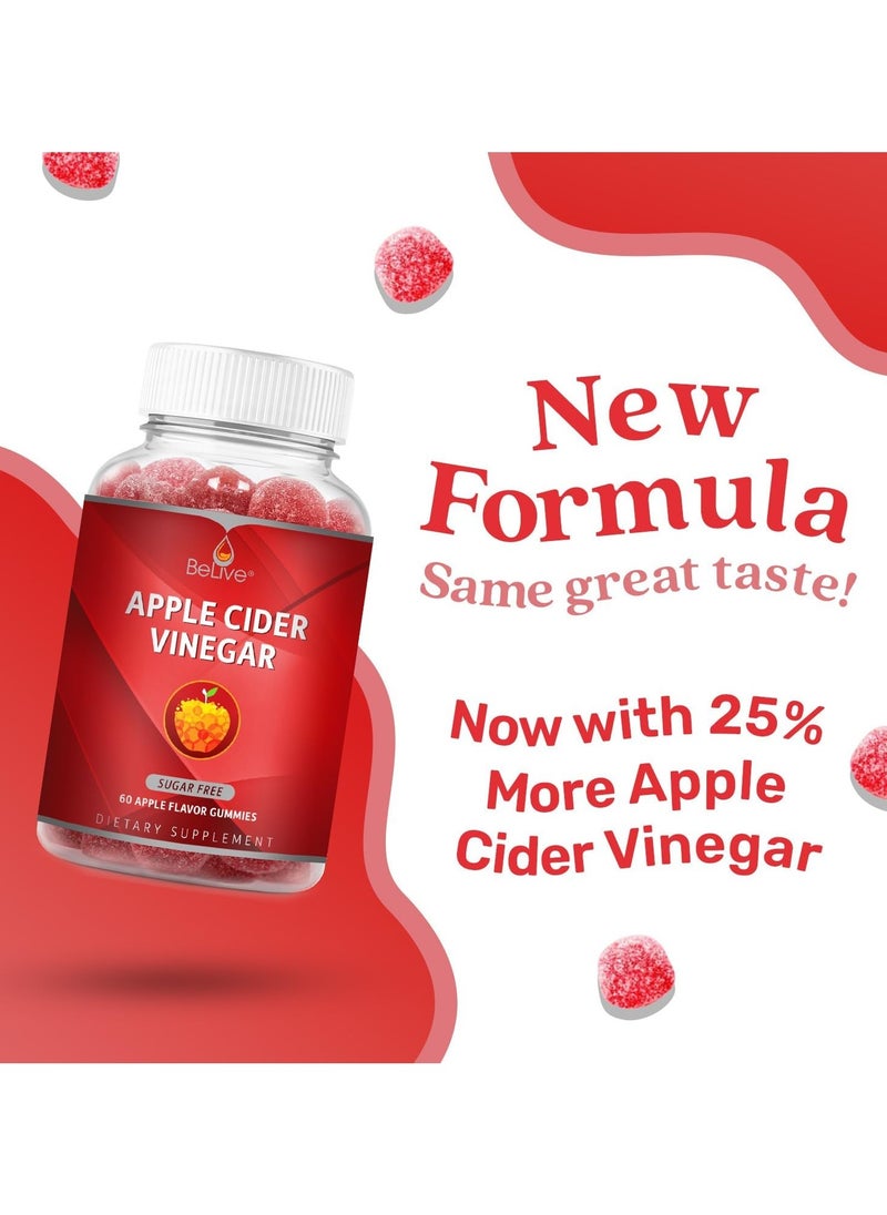 BeLive Apple Cider Vinegar, Sugar-Free 60 Gummies  - Image 3