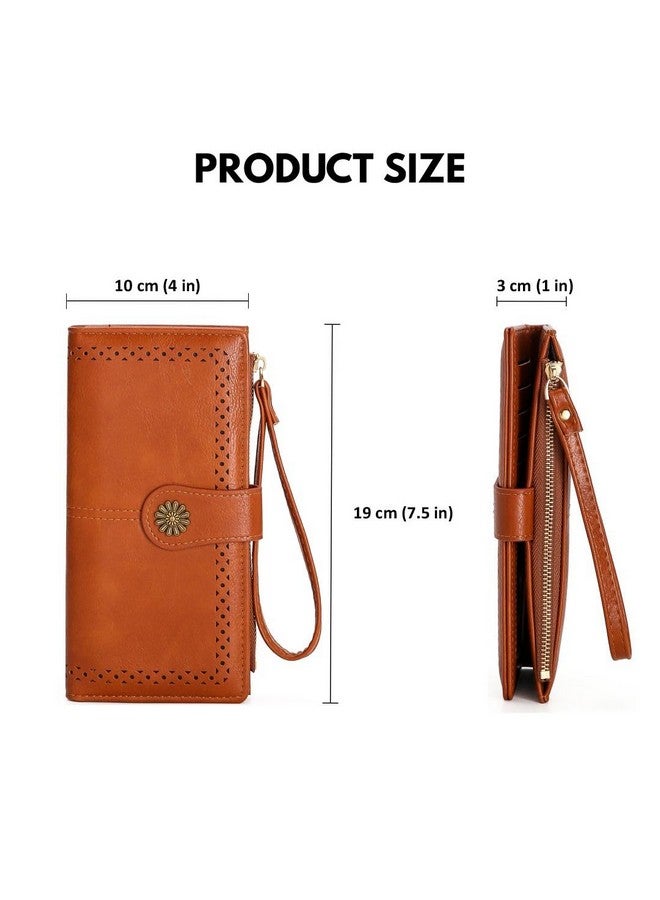 Elios Elegant PU Leather Women's Wallet Clutch, Vintage-Inspired Design with Card Slots and Cash Storage Women Wallet | Gift for Women (Brown) - Image 5