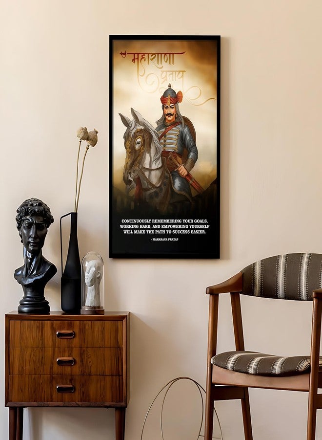 Ritwika's King Of Mewar - Maharana Pratap Quote Poster Framed Painting Original Artwork | Perfect For Home, Office and Room Decor & Gift | Size 9.5 x 13.5 Inch, Set of 1 - Image 5