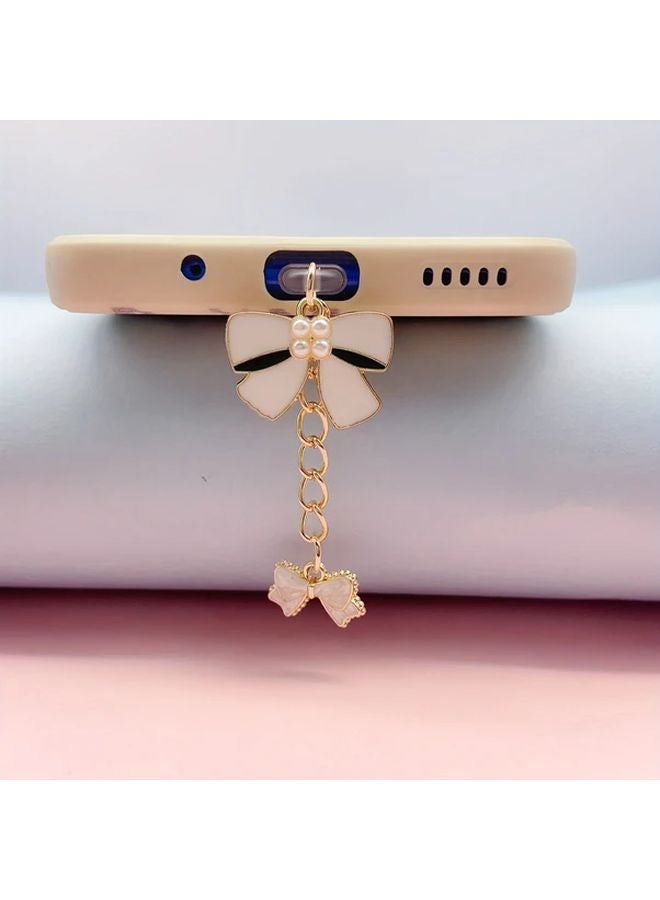 النوع الأبيض C سدادة غبار بسلسلة قوس لؤلؤي وقلادة - Image 4