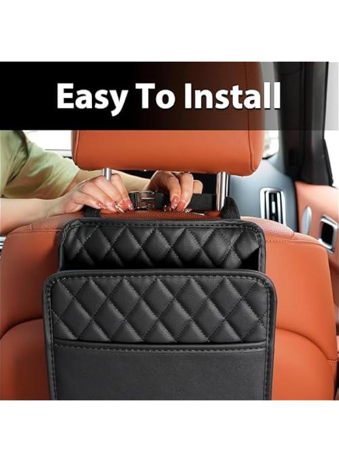 HOOKOR Car Seat Back Hanging Bag,Car Document Holder,Multi-Pocket Bottle Bags Storage Box Organizer, Cars Accessories for Family Road Trip, Car Back Seat Organizer for Kids,Black - Image 3