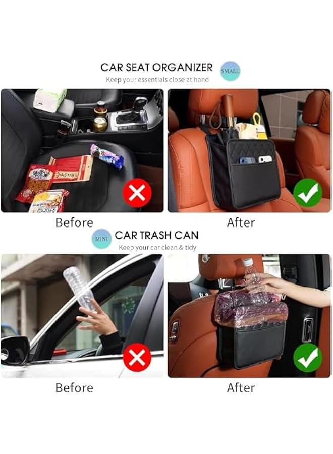 HOOKOR Car Seat Back Hanging Bag,Car Document Holder,Multi-Pocket Bottle Bags Storage Box Organizer, Cars Accessories for Family Road Trip, Car Back Seat Organizer for Kids,Black - Image 4