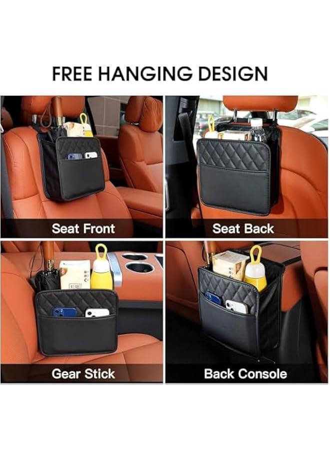 HOOKOR Car Seat Back Hanging Bag,Car Document Holder,Multi-Pocket Bottle Bags Storage Box Organizer, Cars Accessories for Family Road Trip, Car Back Seat Organizer for Kids,Black - Image 5