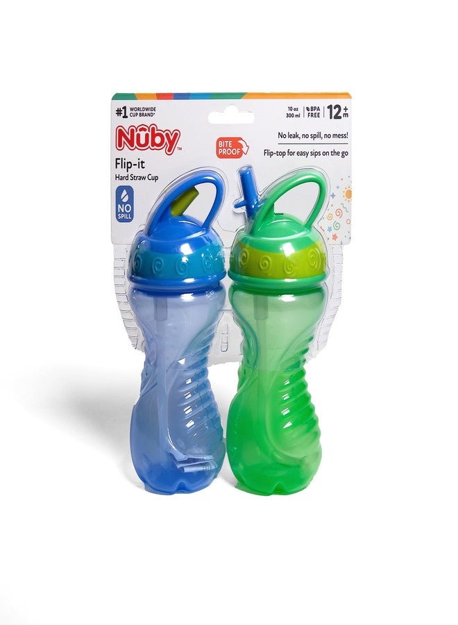 Nuby 2-Pack Flip-It Easy Grip Cups with Easy-Flo Straw, 10 Ounce, Colors May Vary - Image 4