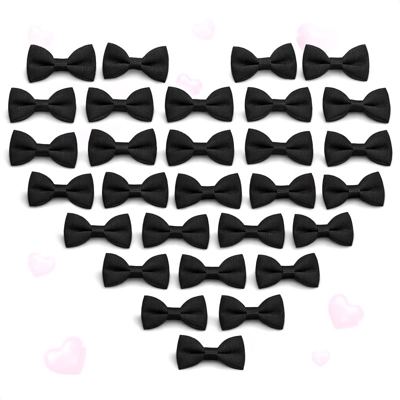 30Pcs Black Mini Bows for Crafts Small Bows for Crafts DIY Projects Elegant Gift Wrapping Party Preparations Mini Bow Ties Set to Style Bottle Designs Hair Accessories Gift Embellishments