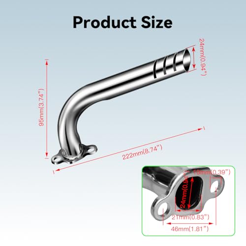XIKOBY Upgrade Header Exhaust Pipe Kit for Predator 212cc 196cc Coleman Mini Bike CT200U BT200X B200R KT196 Go Kart 6.5HP GX160 GX200 Clone Engine Baja Warrior MB165 Massimo MB200 Performance Parts - Image 4