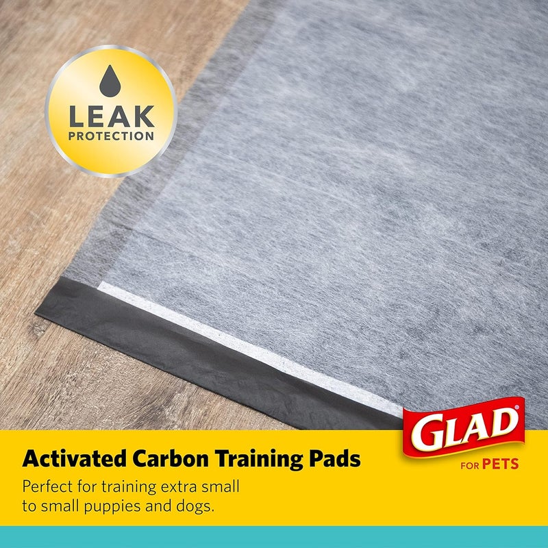 Glad for Pets Activated Charcoal Dog Training Pads, Small Size 17.5" x 23.5" | Odor Absorbing, Pee Pads for Dogs | Perfect for Training New Puppies, Grey, 120 Count - Image 2