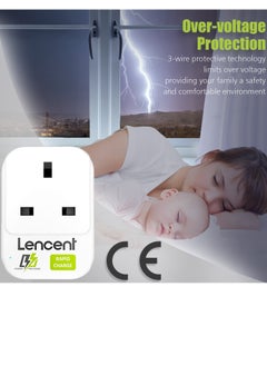 Lencent LENCENT USB Outlet Plug Extender with 3 USB Ports, 1 Way USB Plug, Multi Outlet Wall Charger Adapter, USB Mains Charger Plug Extension, Ideal for Home, Office 3250W  - Image 2