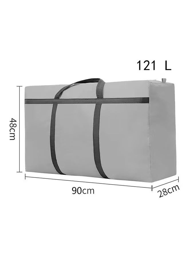 Foldable Oxford Material Storage Bag Organizer With Zips Reinforced Grey 90x48x28cm - Image 4