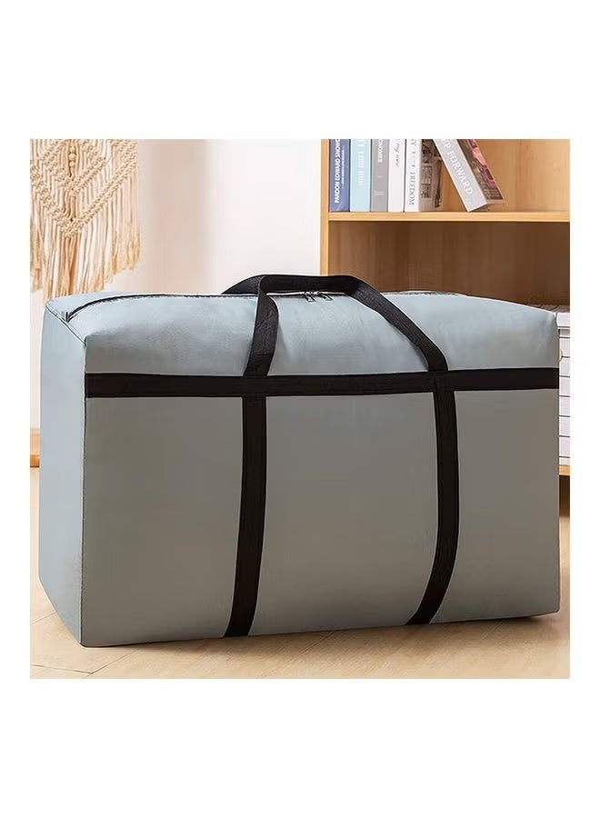 Foldable Oxford Material Storage Bag Organizer With Zips Reinforced Grey 90x48x28cm - Image 1