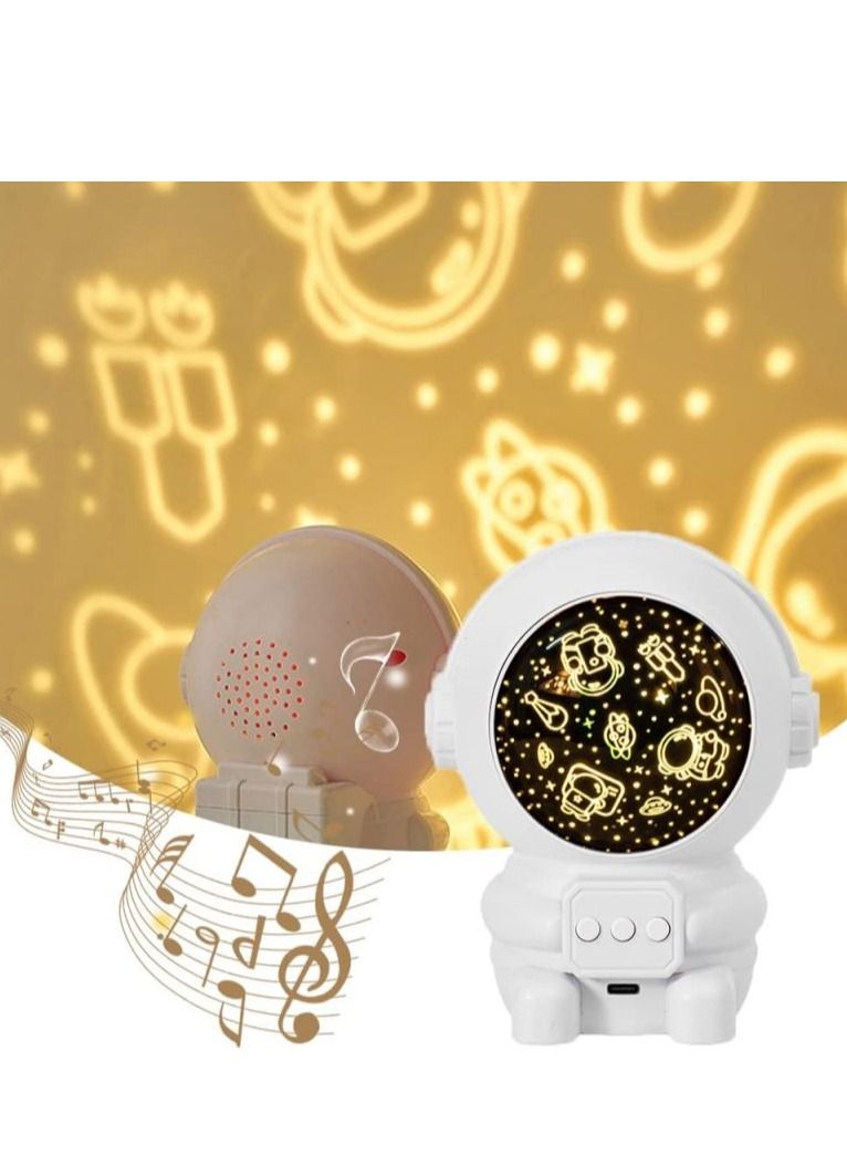 Cool Baby Night Light Projector for Kids Star Astronaut Projector with 9 Songs 8 Patterns, 360 Degree Rotation Night Light Gifts for Girls Boys - Image 1
