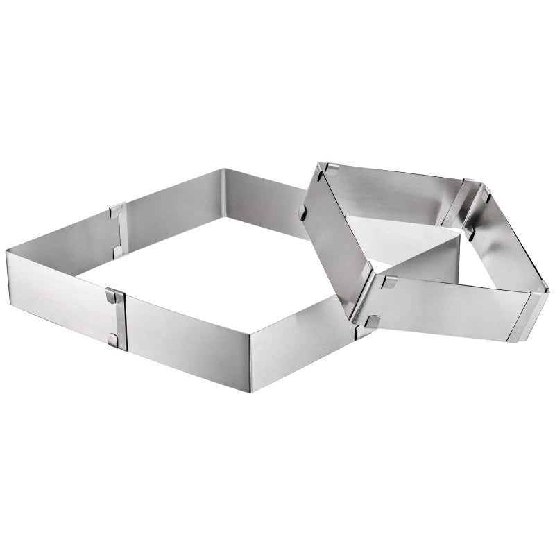 YOUEON 4 Pack Square Cake Molds Ring Adjustable from 6" to 11", Stainless Steel Mousse Cake Ring, Baking Molds, Pastry Making Tool for Birthday Cakes, Party Dessert, Handmade Snack - Image 4