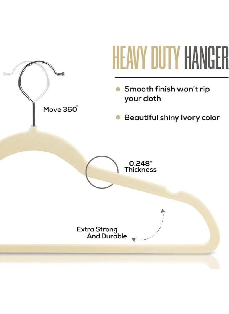 D'HOME D'Home Non-Slip Velvet Hangers – Slim Clothes Hangers for Suits, Kandoras, Abayas, Kaftans – Space-Saving Design with 360° Swivel Hook – Strong & Durable, Holds up to 10 lbs – Pack of 30  - Image 4