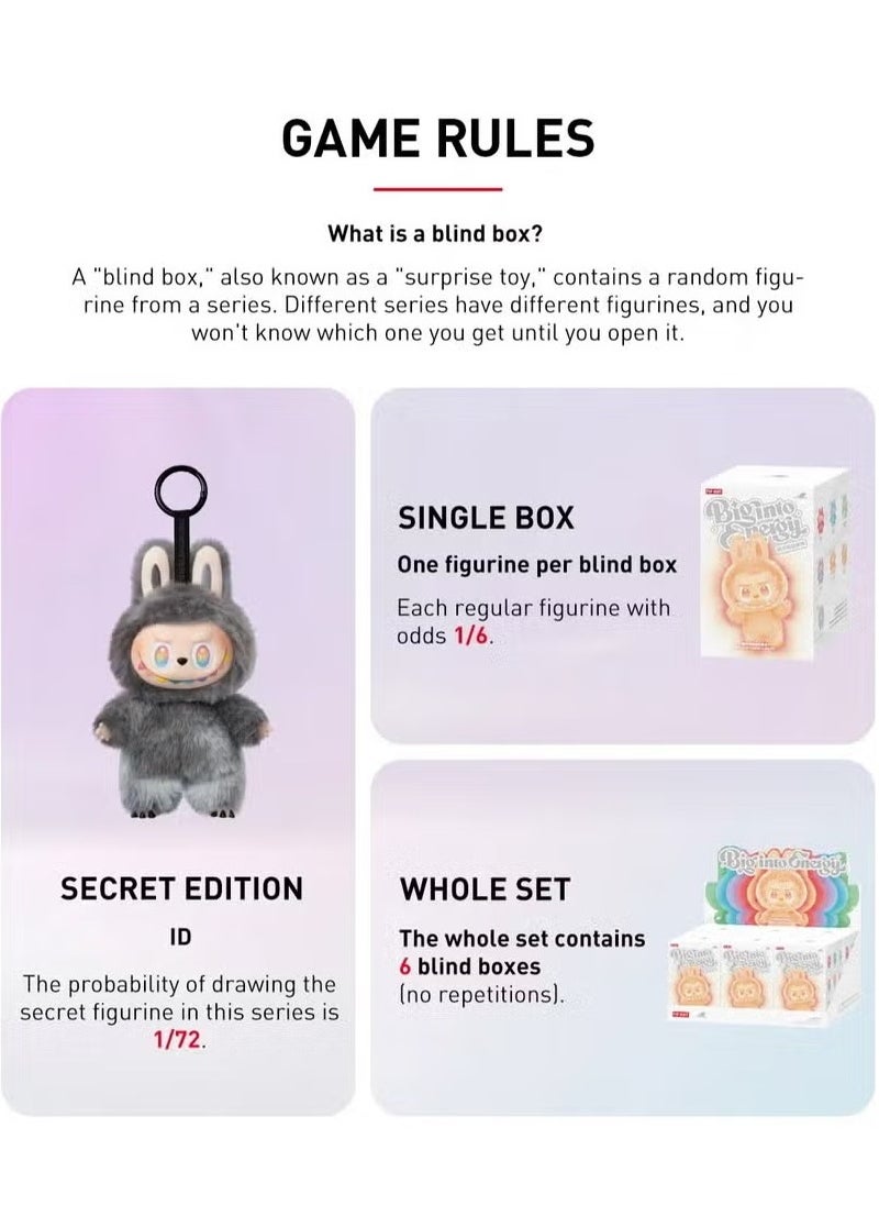 LABUBU - Labubu The Monsters Blind Box – Big Into Energy Version 3 Series Or Macaron Version 1 Series – Random Vinyl Figure or Plush Collectible (6 Styles, High-Quality PVC, Kawaii Design) – Perfect Gift for Pop Culture & Art Toy Fans - Image 1