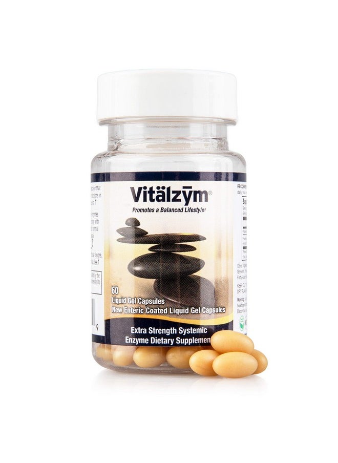 VITALZYM - Proteolytic Systemic Enzymes Liquid Gel Capsules With Serrapeptase, Immune And Joint Support, Natural Ache Relief Plus Fertility Supplement (60 Capsules) - Image 1