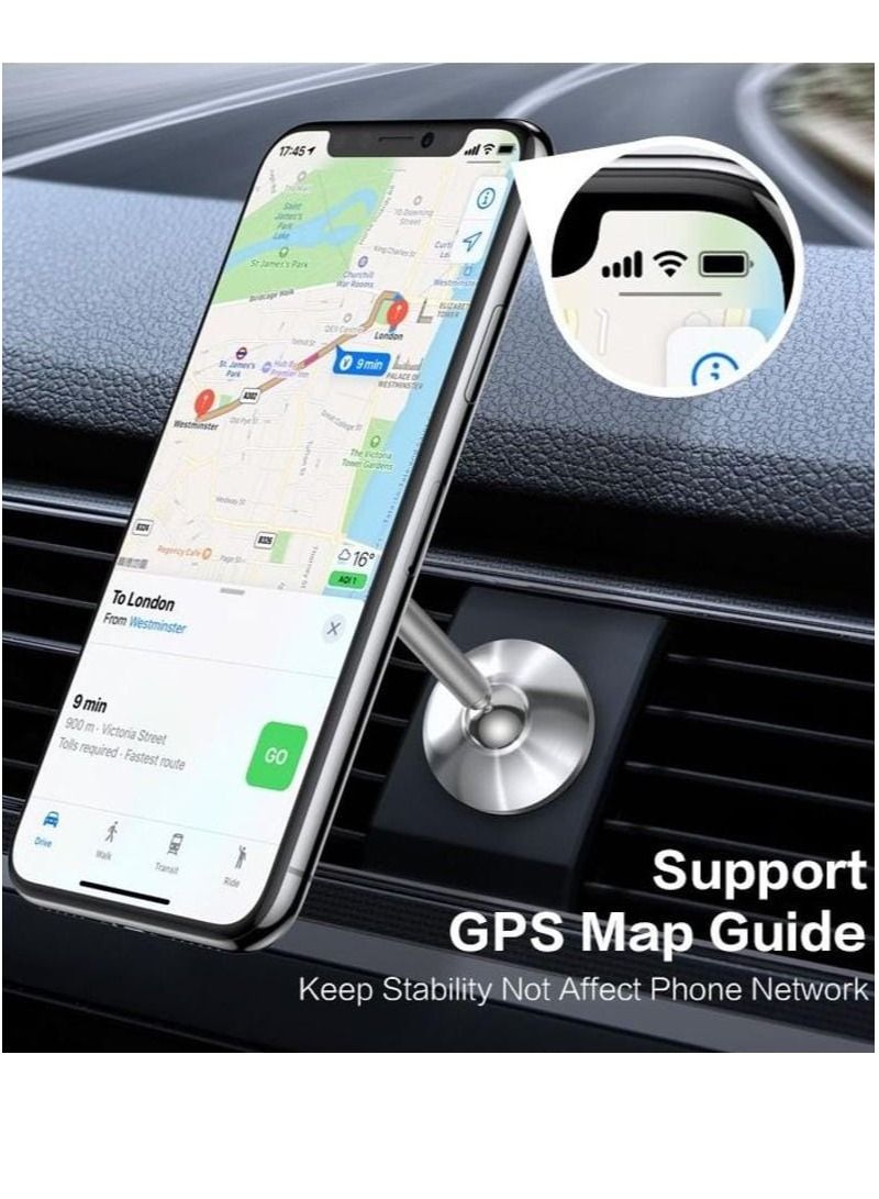 REBENUO 360 Degree Rotation Magnetic Mobile Mount - Silver - Image 5