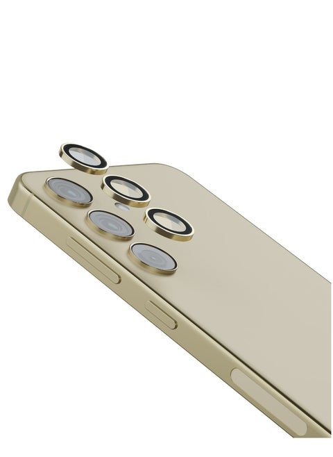 Samsung S24 Ultra Quint Camera Lens / Titanium Alloy / Anti Reflection Coating / Smooth Application / Crystal-Clear Optics / Anti- Fingerprint / Scratch Resistant / 9H Hardness - Titanium Gold
