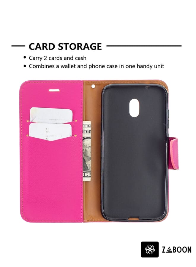 Zaboon Protective Case Cover For Nokia C1 Plus Litchi Texture Pure Color Horizontal Flip Leather Case with Holder & Card Slots & Wallet & Lanyard - Image 4