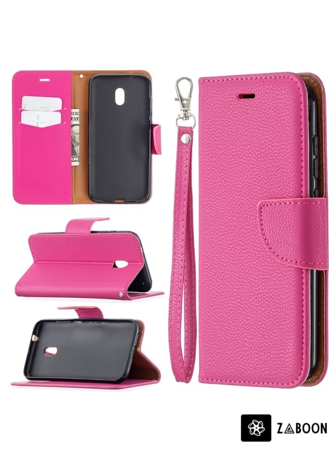 Zaboon Protective Case Cover For Nokia C1 Plus Litchi Texture Pure Color Horizontal Flip Leather Case with Holder & Card Slots & Wallet & Lanyard - Image 1