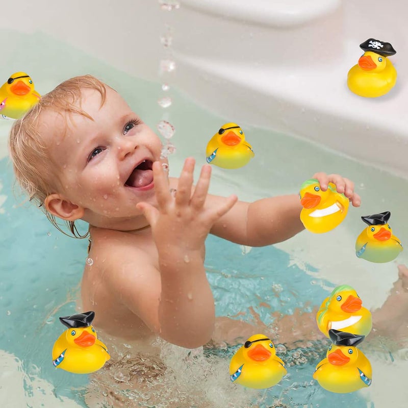 ArtCreativity 12 Pcs Pirate Rubber Ducks - 2 Inch Pirate Ducks for Jeeps, Pirate Party Favors & Decorations, Cute Rubber Ducks Pirate Toys for Bath, Pool, Carnival & Pirate-Themed Parties - Image 4