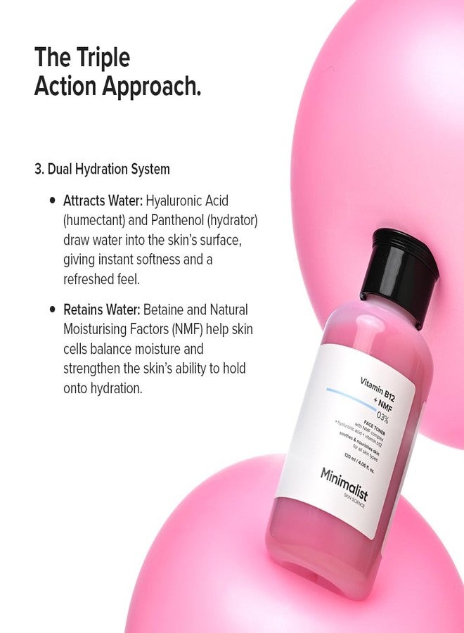 Minimalist Vitamin B12 + NMF 3% Face Toner for Women & Men| Toner for All Skin Types | Soothes & Nourishes Skin | With Hyaluronic Acid, Panthenol & Betaine | 120 ml - Image 5