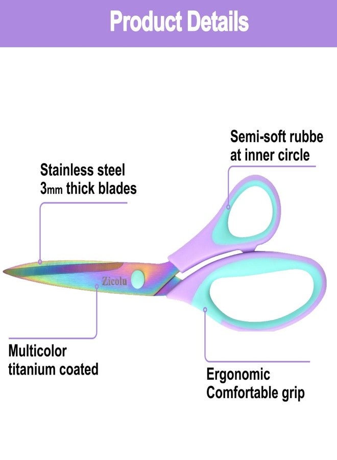 Zicolu Multipurpose Scissors Set of 3 Pueple/Blue - Image 3