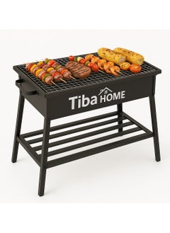 Large Portable Jumbo Charcoal Grill Suitable for Gardens and Parks Black