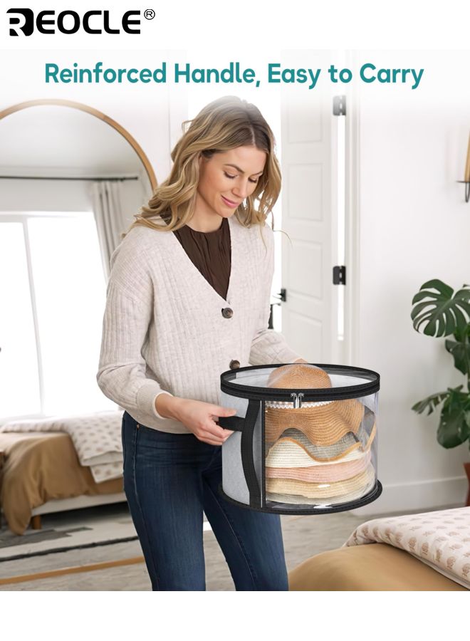 REOCLE Clear Hat Storage Bag with 7 Capacity Design and Carrying Handles Wide Hat Organizer Case with Dust Proof Feature for Closet Travel Use - Image 5