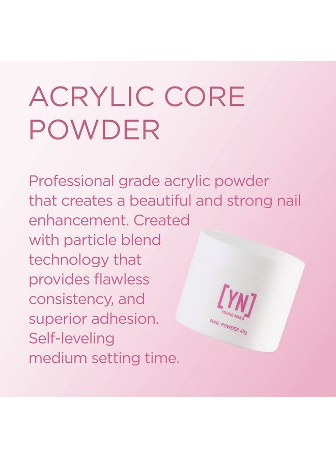 Young Nails Acrylic Core Powder - Self-Leveling Acrylic Nail Powder, Clear Nude Pink White Acrylic Powder for Nail Extenstion, Professional Grade, Superior Adhesion, Color - Clear, 45g - Image 2