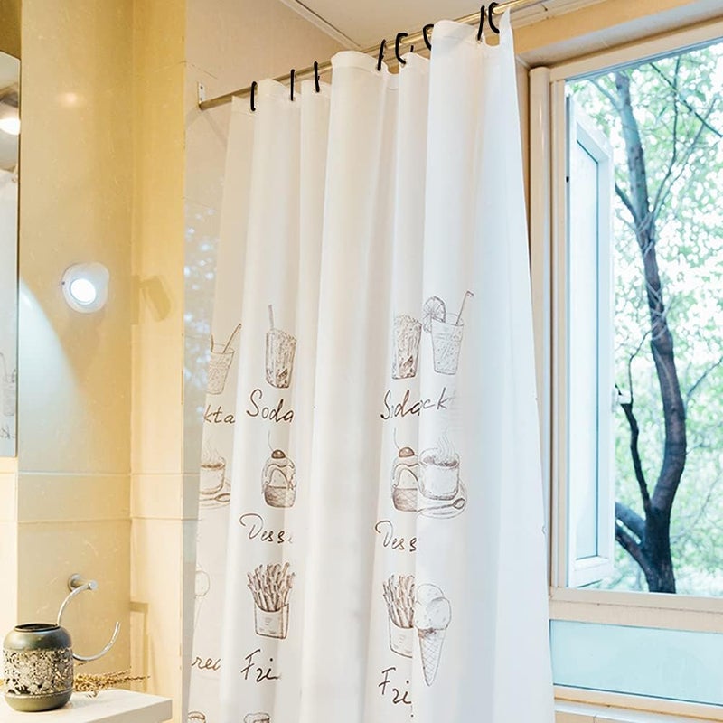 Lanjue 36PCS Shower Curtain Rings, Black C-Shaped Shower Curtain Hooks Bath Curtain Loop Clips Shower Rail Rings for Bathroom Curtain Rod - Image 5
