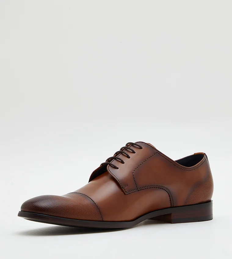 Steve Madden Pasage Tan Leather Men's Lace-Up Shoes
