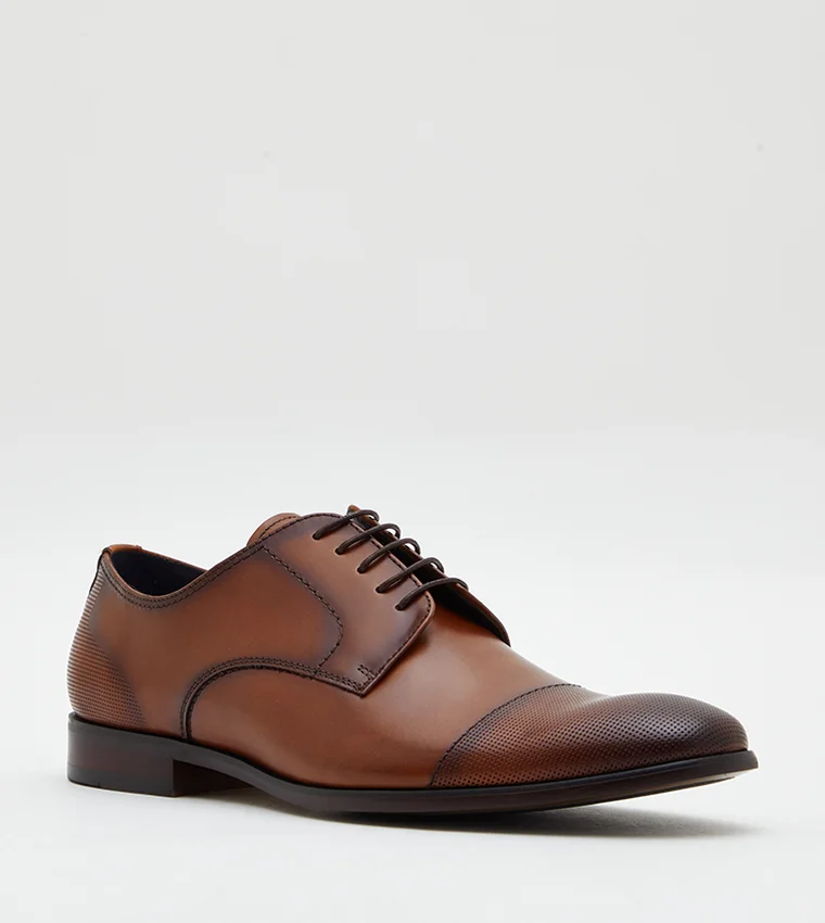 Steve Madden Pasage Tan Leather Men's Lace-Up Shoes