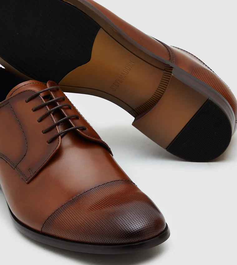Steve Madden  Pasage Tan Leather Men's Lace-Up Shoes for Men | Best Price UAE