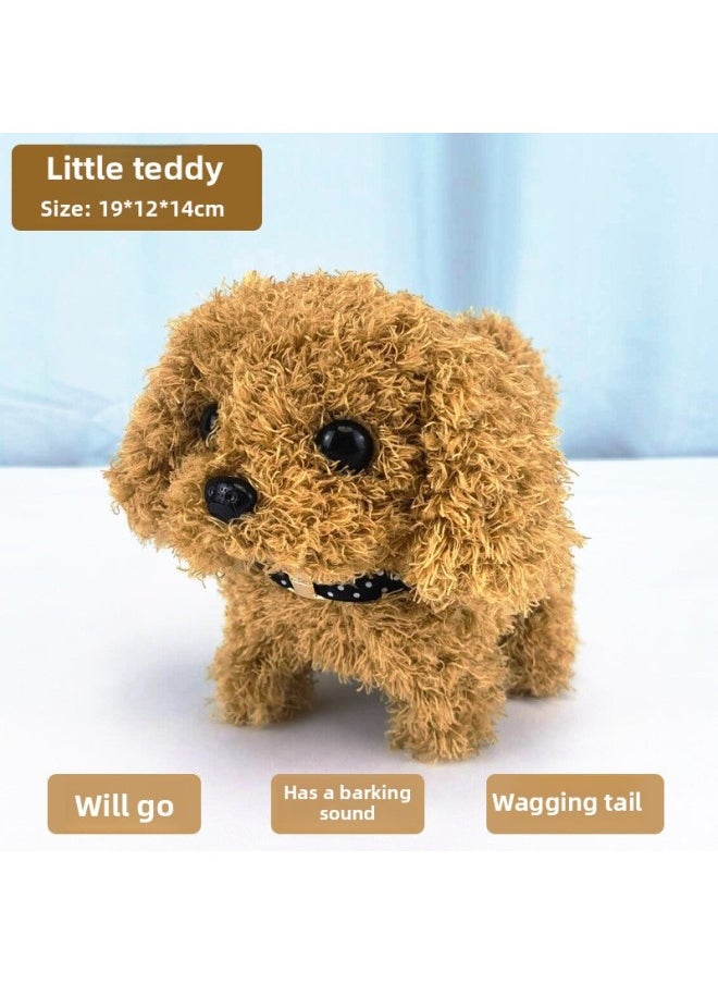 Generic Toy Dog Children Plush Electric Toy Walking Dog Electric Dog Stall Electronic Puppy Pet-Color:Little Teddy  - Image 1