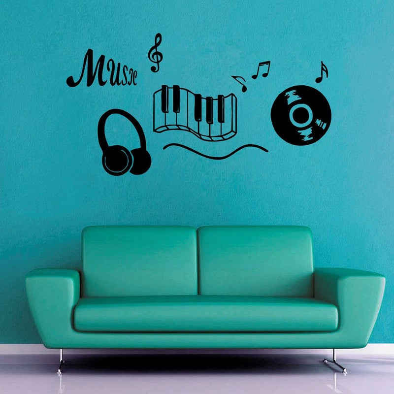 DecorVilla Love Music Wall Sticker Decal PVC Vinyl Size 109 cm x 58 cm DVHS0453LM - Image 1
