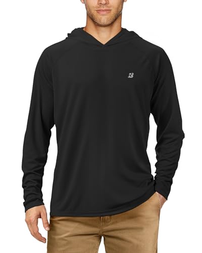 Roadbox Men's UPF 50+ Sun Protection Hoodie Shirt Outdoor UV Long Sleeve Fishing Shirts for Workout Running Swimming Hiking - Image 1