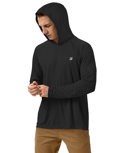 Roadbox Men's UPF 50+ Sun Protection Hoodie Shirt Outdoor UV Long Sleeve Fishing Shirts for Workout Running Swimming Hiking - Image 2
