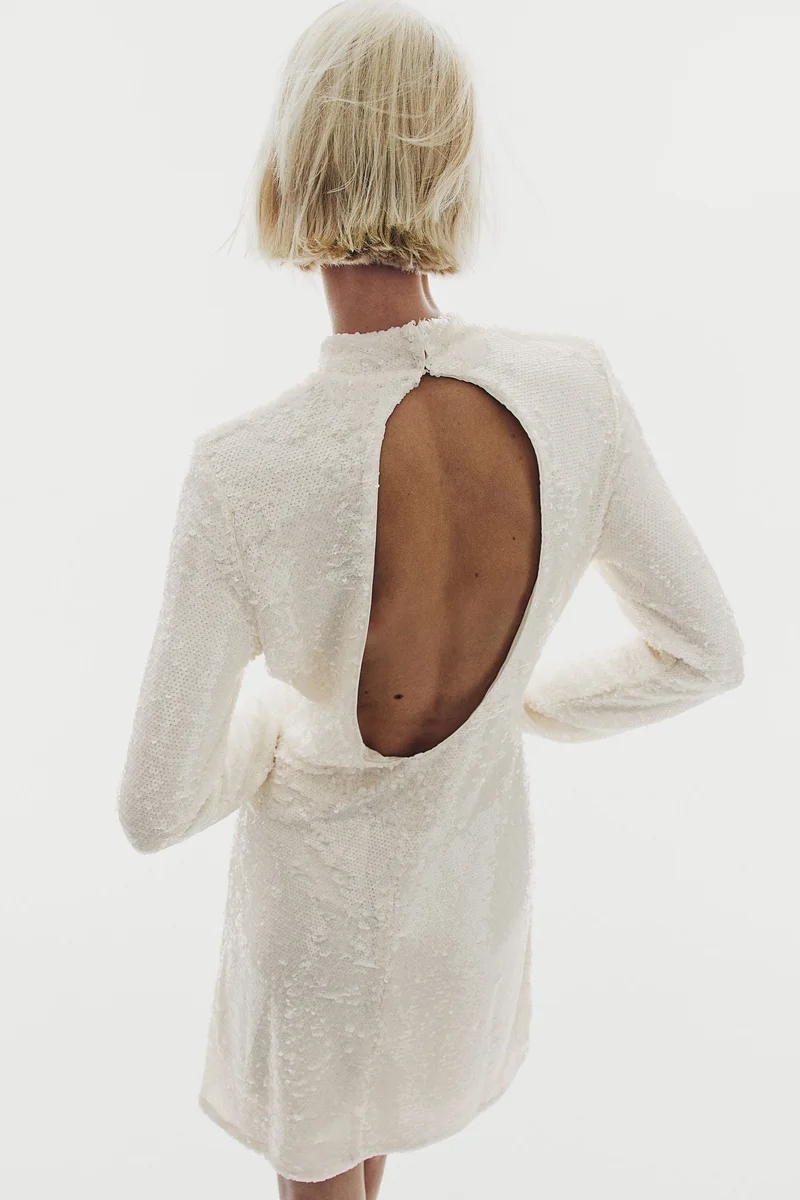 اتش اند ام Sequined Turtleneck Dress