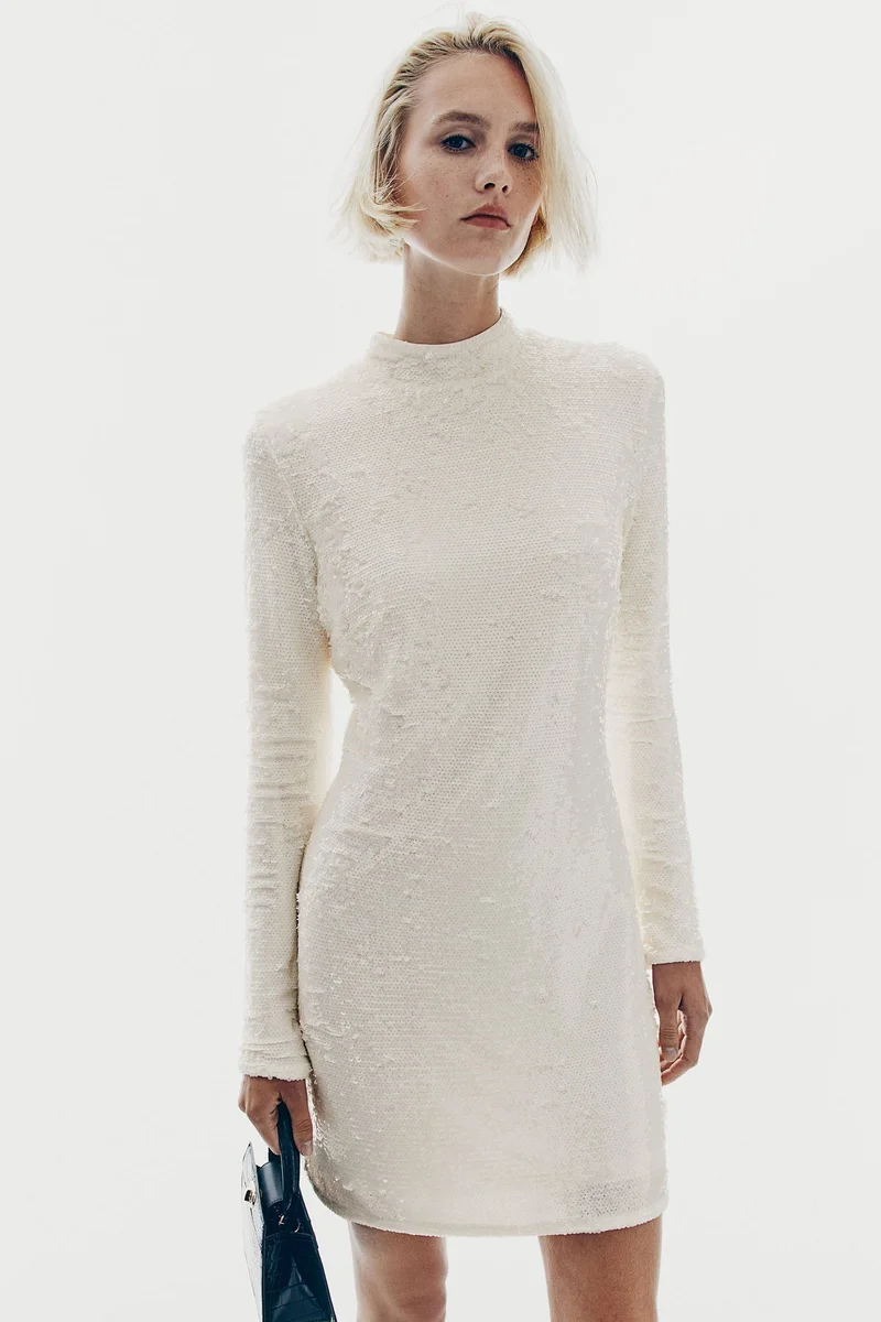 اتش اند ام Sequined Turtleneck Dress