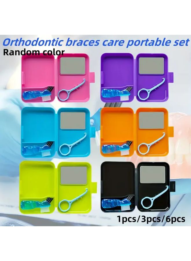 Quantity 3pcs Invisible Braces Care Tools Portable Set Dual Purpose Cleaning Toothbrush Organizer For Convenient Travel Random Color - Image 1
