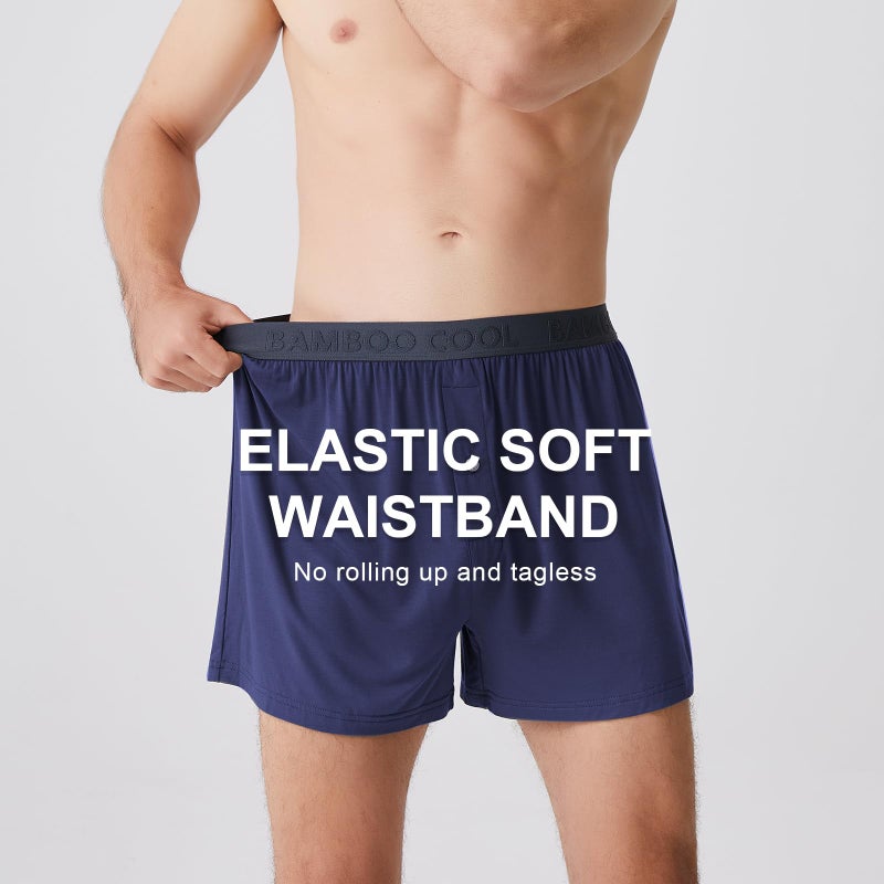 BAMBOO COOL Mens Boxer Shorts Underwear Soft Comfortable Breathable Knit Boxers Short for Men (3 Pack), XX-Large - Image 3