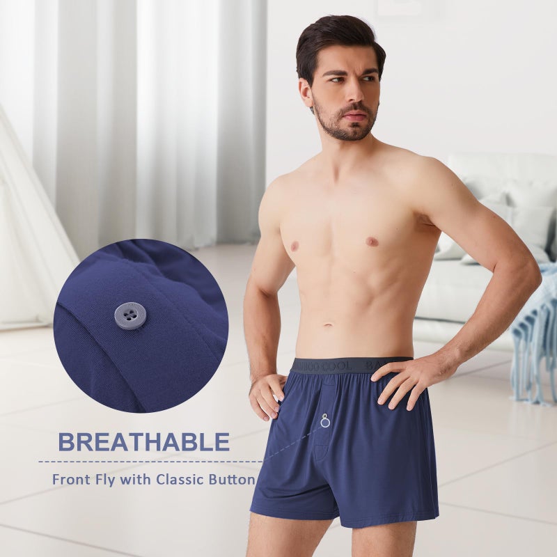 BAMBOO COOL Mens Boxer Shorts Underwear Soft Comfortable Breathable Knit Boxers Short for Men (3 Pack), XX-Large - Image 4