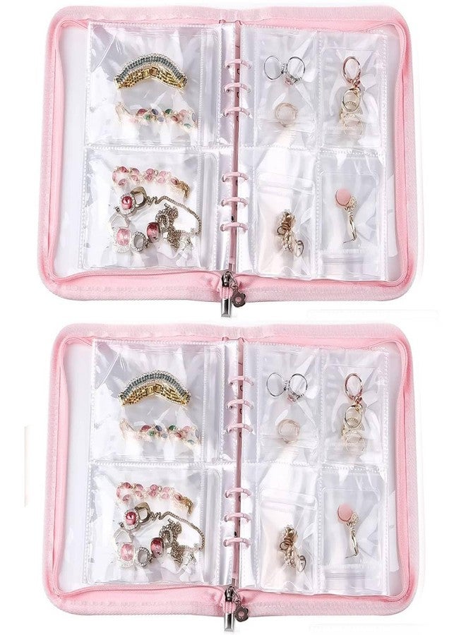 HOMEZZA Portable Jewellery Organiser Book with 60 Pockets, Storage Case for Rings, Earrings, Necklaces, Hairpins, Watches, Bracelets - Image 1