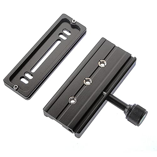 Hersmay 120mm Arca-Swiss Quick Release Plate with QR Clamp Adapter with 3/8" 1/4" Screw Hole Compatible for Camera Tripod Ball Head Monopod - Image 4