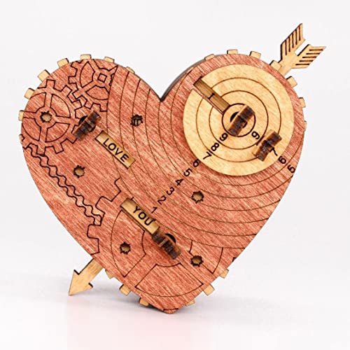 iDventure قلب خشبي من Tin Woodmans - صندوق كنز ميكانيكي لمخبأ المجوهرات هدايا الزفاف تغليف هدايا Cryptex صندوق البحث عيد الميلاد يوم الحب 3D لغز - Image 1